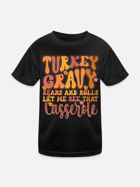 Drôle de sauce à la dinde : Dinde pèlerine Thanksgiving - T-shirt sport Enfant - noir - Devant