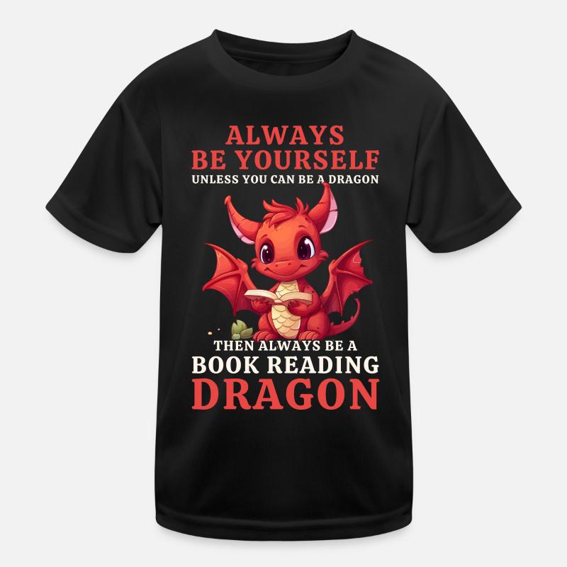 "Always Be Yourself" - Bücher lesen Roter Drachen Kinder Funktions-T-Shirt