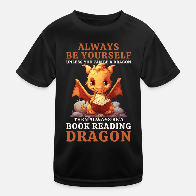 "Always Be Yourself" - Bücher lesen Gelber Drachen Kinder Funktions-T-Shirt