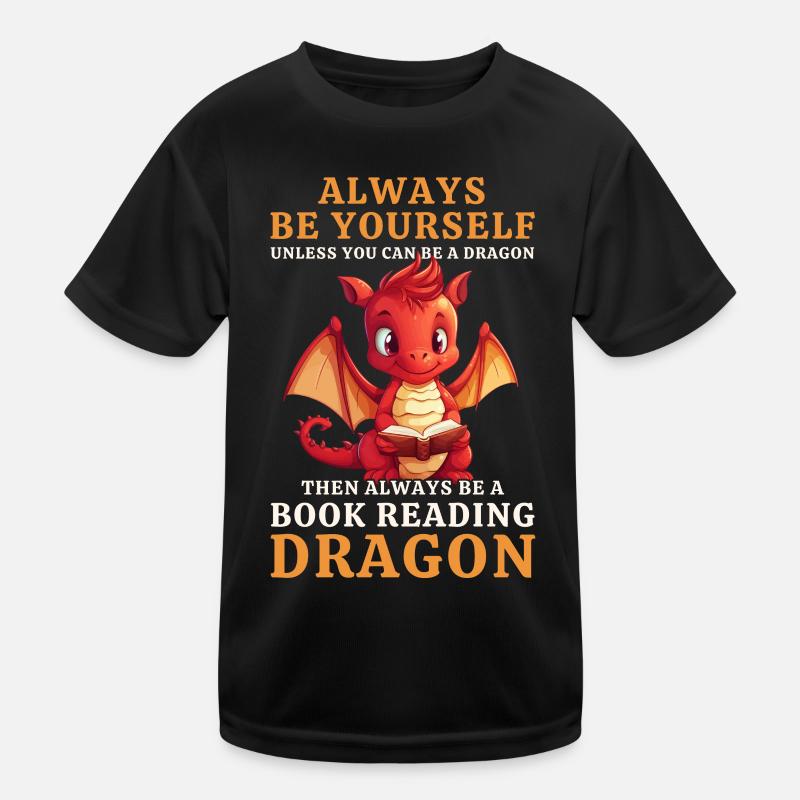 "Always Be Yourself" - Bücher lesen Roter Drachen Kinder Funktions-T-Shirt
