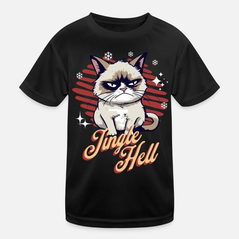 Chat en colère Noël Sarcastique Chat drôle Meme T-shirt sport Enfant