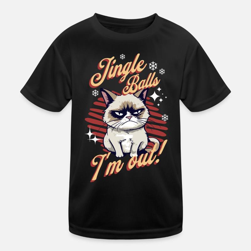 Chat en colère Noël Sarcastique Chat drôle Meme T-shirt sport Enfant