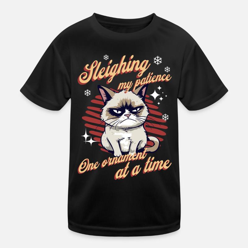 Chat en colère Noël Sarcastique Chat drôle Meme T-shirt sport Enfant