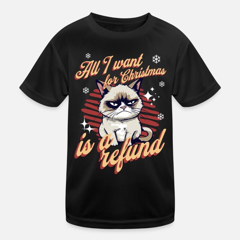 Chat en colère Noël Sarcastique Chat drôle Meme T-shirt sport Enfant