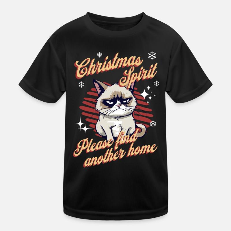 Angry Cat Xmas Sarcastic Funny Cat Meme Kids Functional T-Shirt