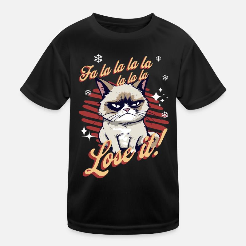 Chat en colère Noël Sarcastique Chat drôle Meme T-shirt sport Enfant