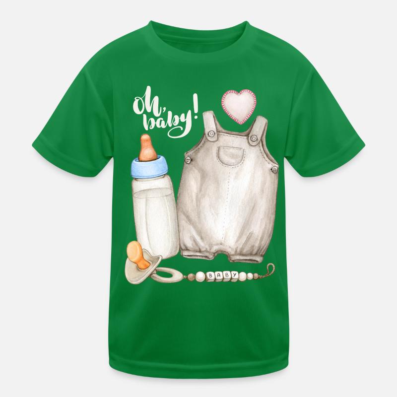 Barboteuses, biberon pour bébé, dire T-shirt sport Enfant