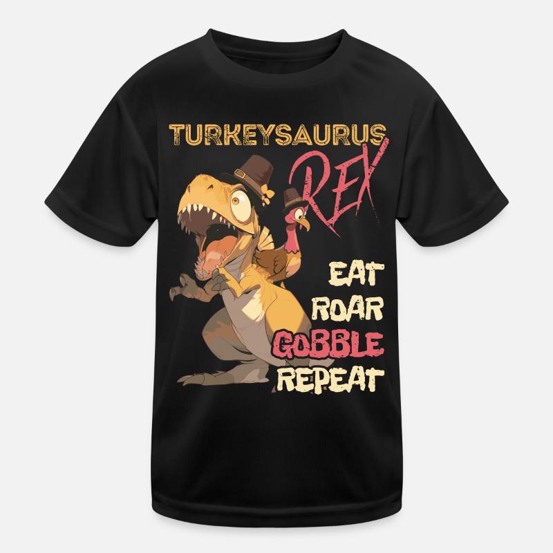 Les enfants drôle Turkeysaurus Rex Dab Dinde Dino T-shirt sport Enfant