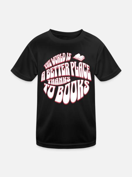 Books change the World - Retro English Teacher - Kids Functional T-Shirt - black - Front