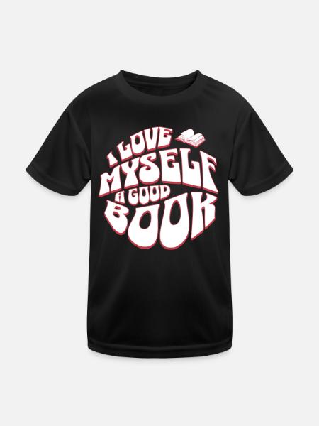 I love Books - Bücher lesen Retro Englisch Lehrer - Kinder Funktions-T-Shirt - Schwarz - Vorne
