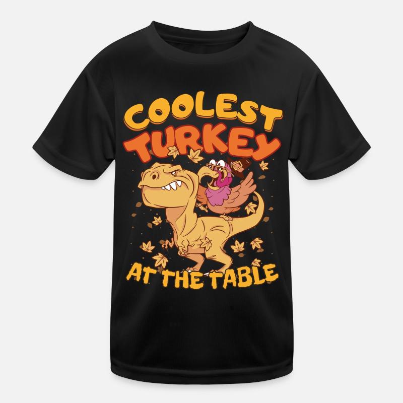 Thanksgiving T-Rex Coolest Turkey at the Table Kinder Funktions-T-Shirt