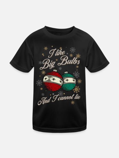 J’aime Big Bulbs et je ne peux pas mentir - Noël - T-shirt sport Enfant - noir - Devant