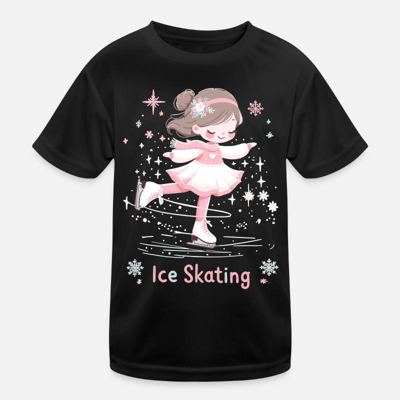 Schlittschuhzauber: Mädchen auf dem Eis Kinder Funktions-T-Shirt