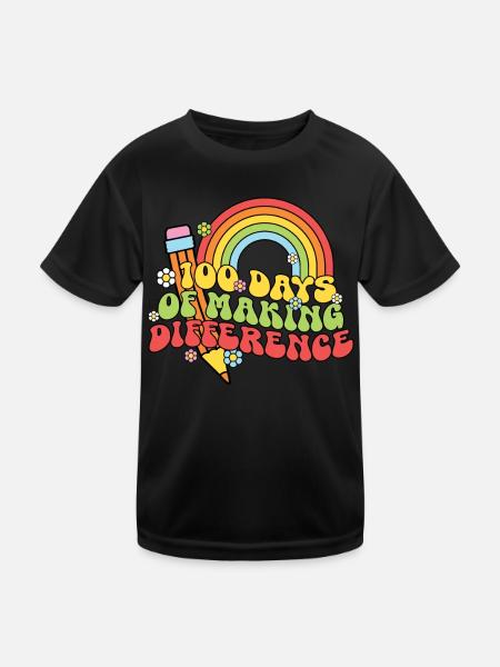100 jours de Cray of Difference 100 jours d’école - T-shirt sport Enfant - noir - Devant