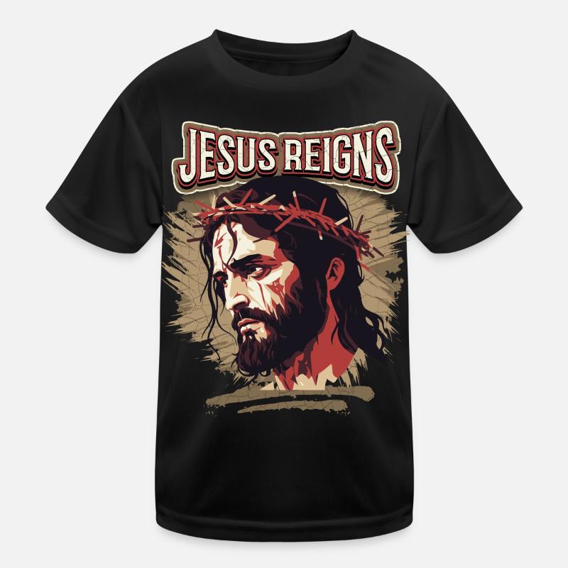 Jésus Passion Chemin Christ avec couronne d’épines T-shirt sport Enfant