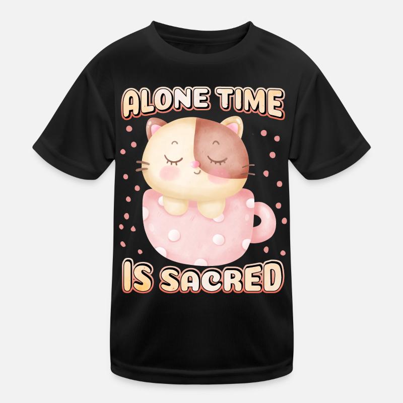 Introverti, chat mignon dans une tasse de café, disant T-shirt sport Enfant