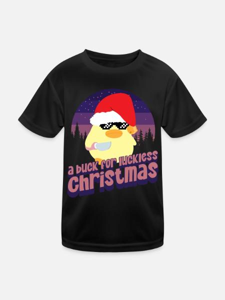 Buck pour Noël Ente mit Messer Duck avec couteau - T-shirt sport Enfant - noir - Devant