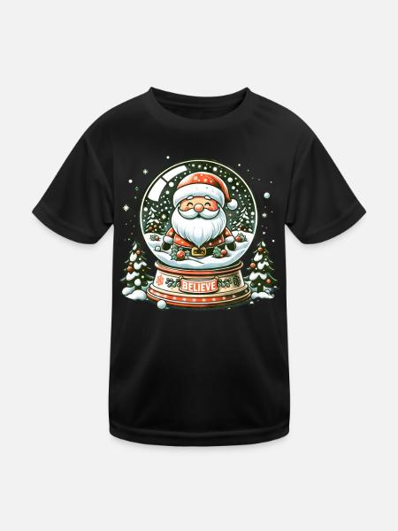Believe Santa - Holidays Family Funny Christmas - Kinder Funktions-T-Shirt - Schwarz - Vorne
