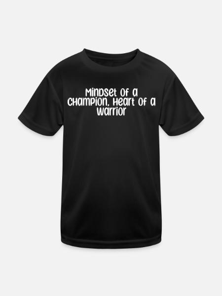 Fitness - Mindset of a champion, heart of a - Kids Functional T-Shirt - black - Front