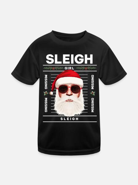 Sleigh Girl Sleigh Funny Ugly Christmas für Frauen - Kinder Funktions-T-Shirt - Schwarz - Vorne
