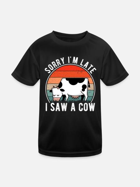 Kuh Kuhliebhaber Bauer Landwirt Bauernhof - Kinder Funktions-T-Shirt - Schwarz - Vorne