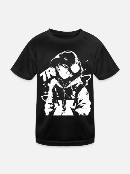 Shibuya's cool Cyberpunk Style Anime Boy Otaku - Kinder Funktions-T-Shirt - Schwarz - Vorne