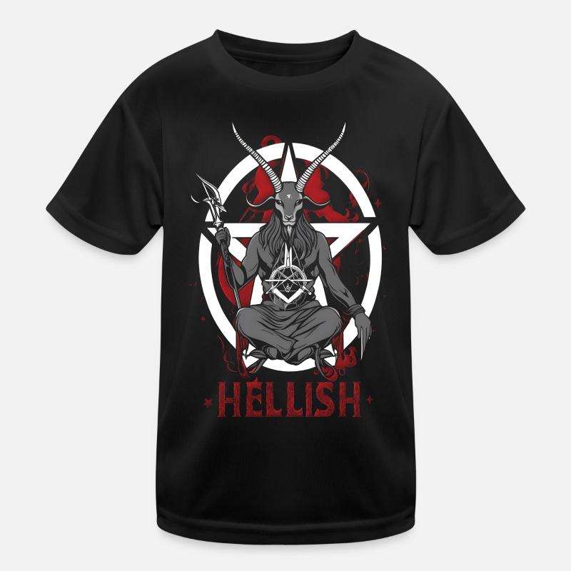 Hellish Satan Baphomet - Kinder Funktions-T-Shirt - Schwarz