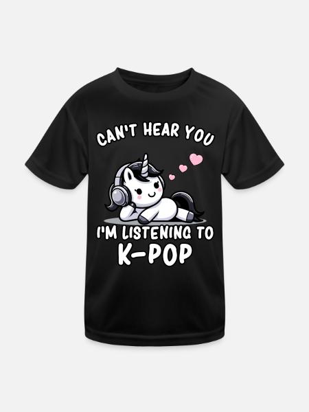 K-Pop KPop Licorne de la musique coréenne - T-shirt sport Enfant - noir - Devant