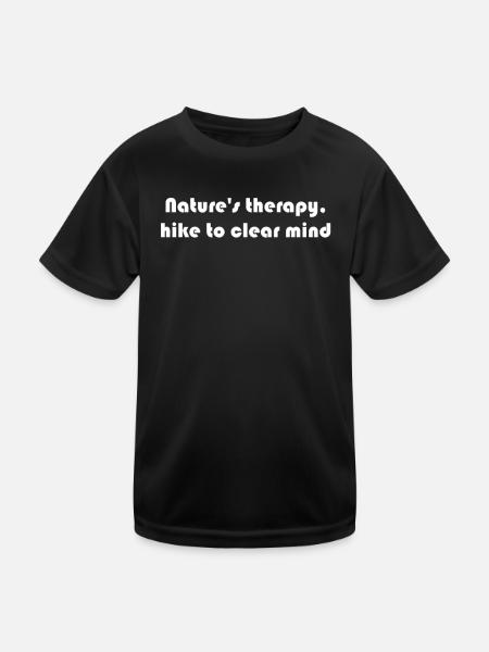 Wandern - Nature's therapy, hike to clear mind - Kinder Funktions-T-Shirt - Schwarz - Vorne