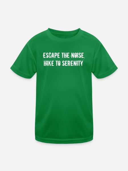 Wandern - Escape the noise, hike to serenity - Kinder Funktions-T-Shirt - Kelly Green - Vorne
