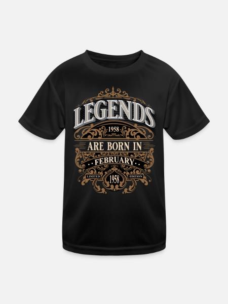 1958 Février Naissance Anniversaire Année de naissance - T-shirt sport Enfant - noir - Devant