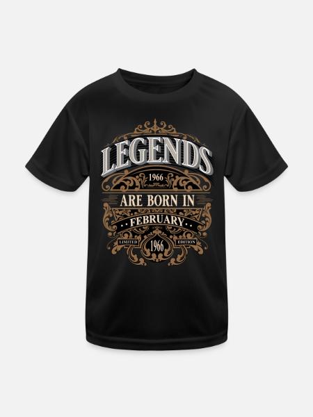 1966 Février Naissance Anniversaire Année de naissance - T-shirt sport Enfant - noir - Devant