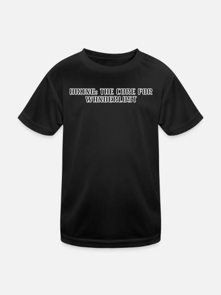 Wandern - Hiking: the cure for wanderlust - Kids Functional T-Shirt - black - Front