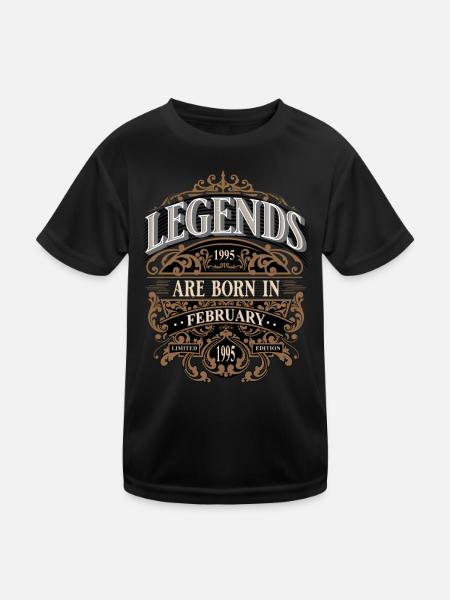 1995 Février Naissance Anniversaire Année de naissance - T-shirt sport Enfant - noir - Devant