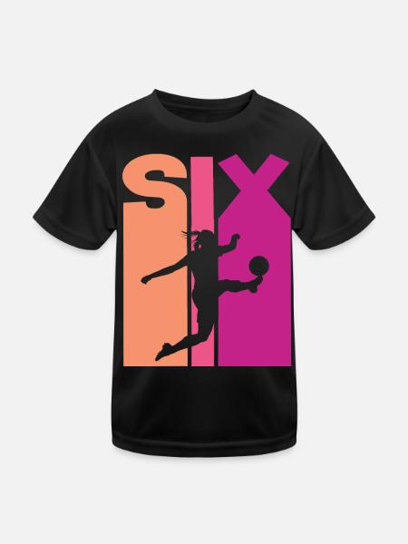 6th Birthday Women's Soccer Soccer Player Soccer - Kids Functional T-Shirt - black - Front