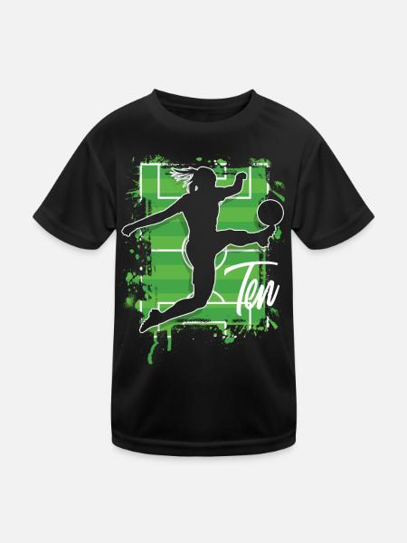 Footballer Soccer 10th Birthday - Kids Functional T-Shirt - black - Front