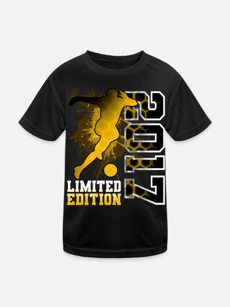 2017 Year of Birth Birthday Football - Kids Functional T-Shirt - black - Front