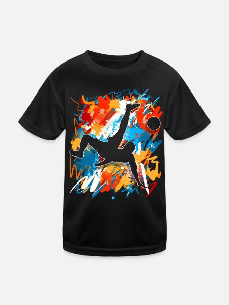 Fußball Fußballer - Kinder Funktions-T-Shirt - Schwarz