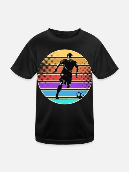 Fußball Fußballer - Kinder Funktions-T-Shirt - Schwarz
