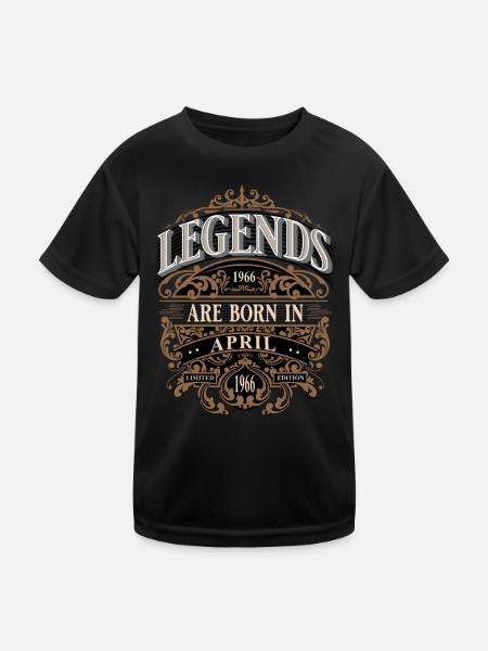 1966 Avril Naissance Anniversaire Année de naissance - T-shirt sport Enfant - noir - Devant