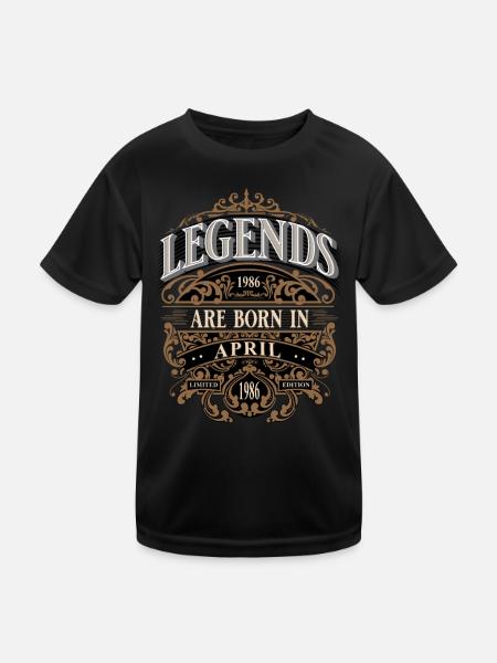 1986 Avril Naissance Anniversaire Année de naissance - T-shirt sport Enfant - noir - Devant