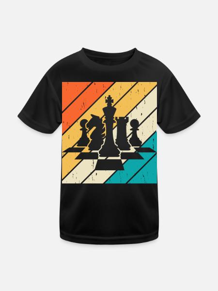 Schach - Kinder Funktions-T-Shirt - Schwarz - Vorne