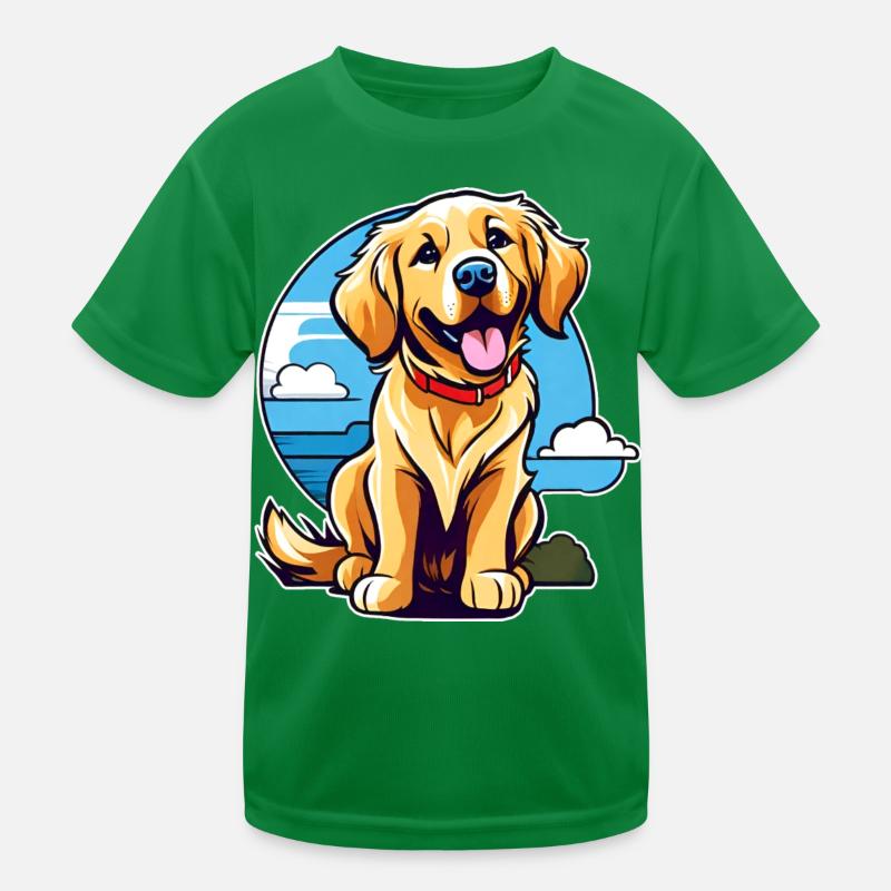 Chien Golden Retriever mignon T-shirt sport Enfant