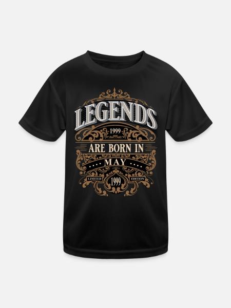 1999 May Born Birthday Year of Birth - Kids Functional T-Shirt - black - Front