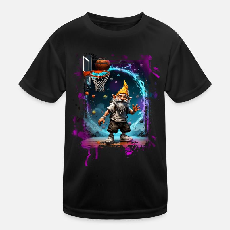 Basketball Gnome Kids Functional T-Shirt