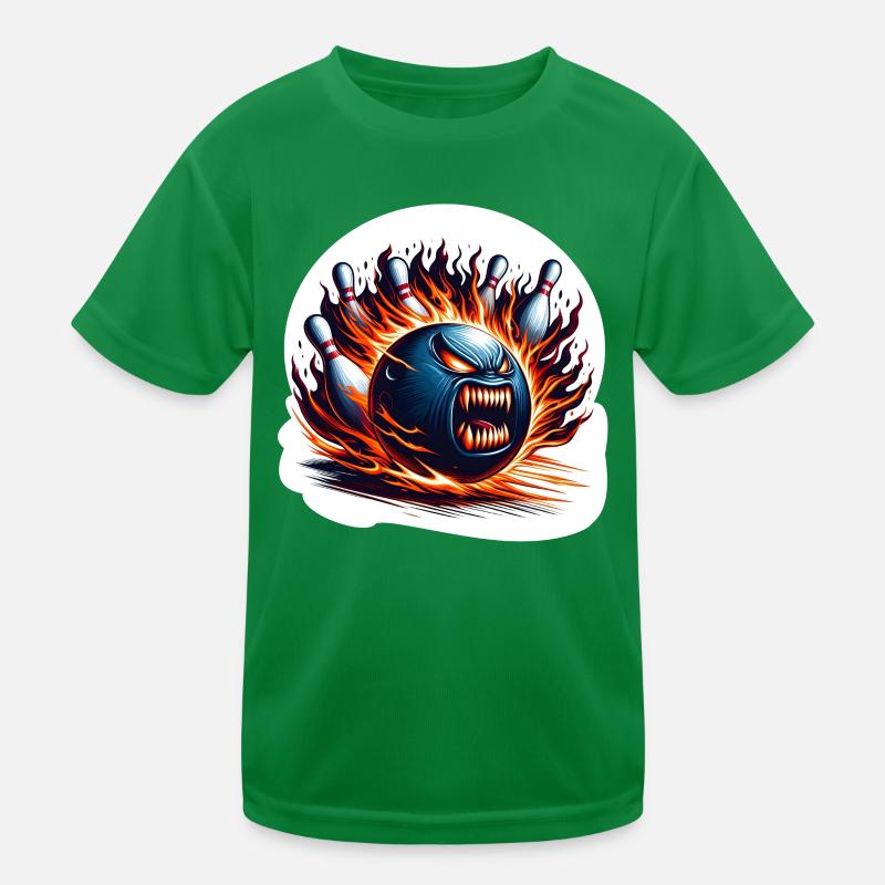 Feuer-Bowling Kinder Funktions-T-Shirt
