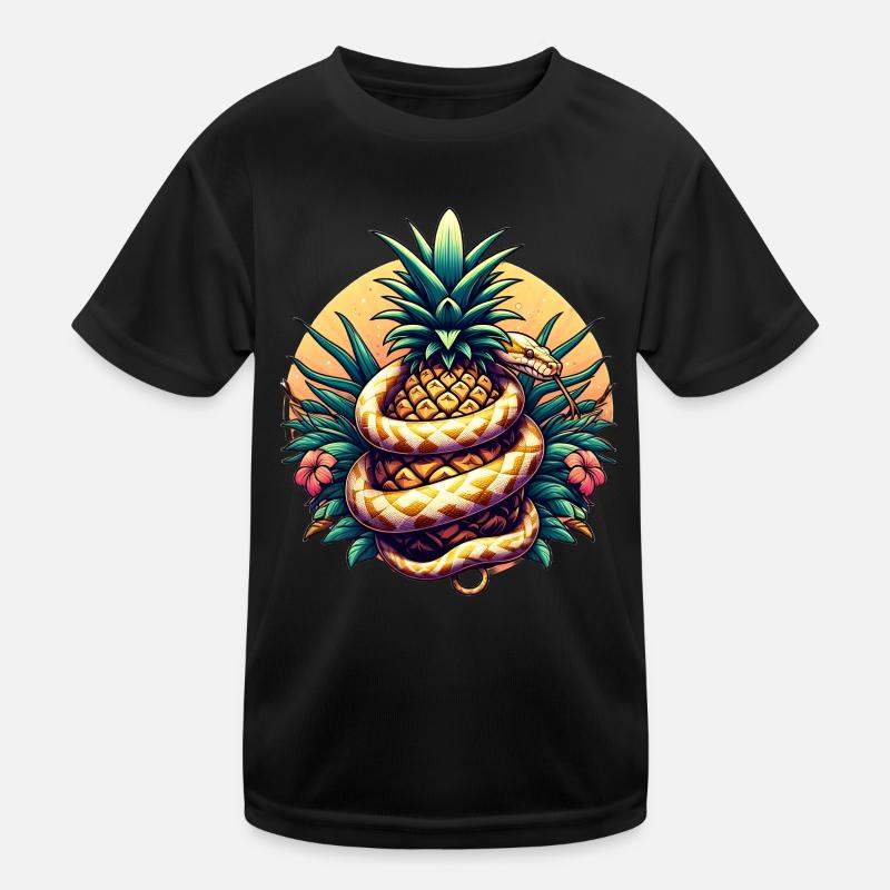 Python around pineapple Kids Functional T-Shirt