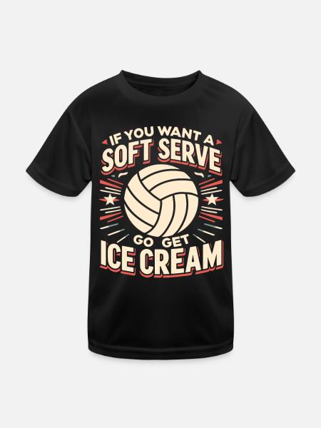 volley-ball, joueurs de volley-ball drôles, joueurs de volley-ball - T-shirt sport Enfant - noir - Devant
