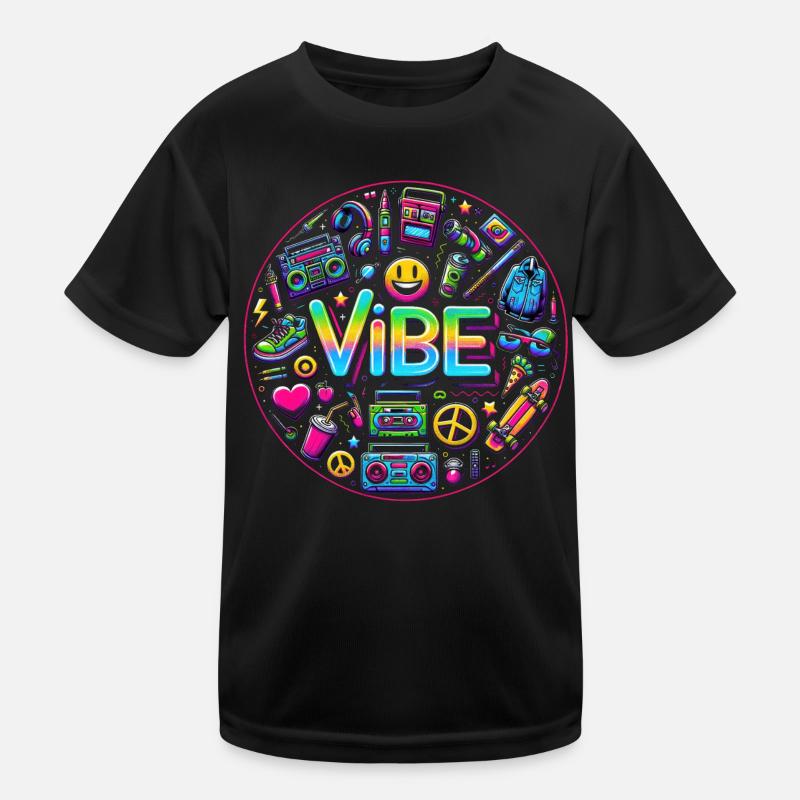 Retro-Vibe: Neon Buzz Kinder Funktions-T-Shirt