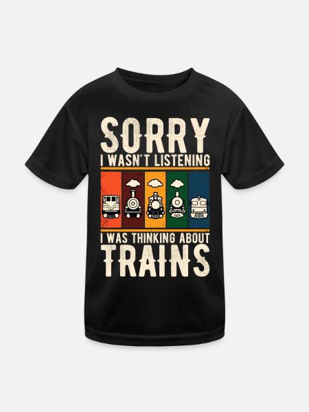 Zug Lokomotive Eisenbahn Zugführer Lokführer - Kinder Funktions-T-Shirt - Schwarz - Vorne